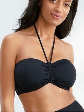 Freya Black Bandeau Halter Swim Top